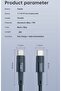 60W Type C Cable 2M, Type C to Type C Charger Cable, Braided Cable Type C with Aluminum Shell - 3
