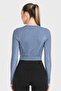 Women Sportswear Fit Long Sleeve Training Top, Ash Blue - 4