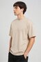 Men Crew Neck Short Sleeve Brand Logo T-Shirt, Beige - 2