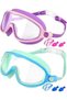 A two swimming goggles for children and teenagers aged 3 to 15, featuring anti - fog, UV protection, wide vision, and waterproof properties...