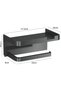 Toilet paper holder with built-in shelf, strong load-bearing capacity, easy to install, self-adhesive toilet paper holder (grey). - 2