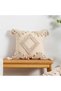A set of 2 bohemian-style pom-pom throw pillowcases, suitable for the living room, off-white, 45 x 45 cm (pillow insert not included).