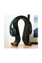 U-shaped leather headphone stand, desktop stand, computer gaming headset display stand, black. - 3