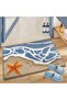 Beach-Themed Plush Bathroom Mat, Starfish Anti-slip Rug, Soft Absorbent Polyester, Machine Washable, 40cm x 60cm, Starfish