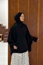 Black Asymmetrical Bat Sleeve Clara Blouse