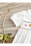 Girls Off-White Embroidered Smocked Dress - 4