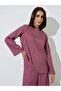Burgundy Textured Long Top and Wide-Leg Trousers Modest Set - 3
