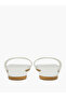White Braided Strap Flat Sandals - 4