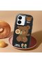 Vivo Y36 Compatible Case Camera Protector Black Silicone Couple Phone Case Bear Patterned - 2