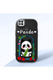 Poco C31 Compatible Case Camera Protector Black Silicone Couple Phone Case Panda Patterned