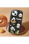 iPhone 13 Compatible Case Camera Protector Black Silicone Couple Phone Case Panda Pattern - 2