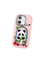 Oppo A5 Pro 5g Compatible Case with Camera Protector Pink Silicone Couple Phone Case with Panda Pattern - 3