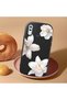 Samsung Galaxy A30 Compatible Case Camera Protective Black Silicone Couple Phone Case with Floral Pattern - 2