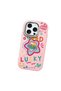 iPhone 16 Pro Max Compatible Case with Camera Protector Pink Silicone Couple Phone Case with Heart Pattern - 3