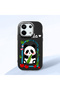 Redmi Note 13 Pro 5g Compatible Case with Camera Protector Black Silicone Couple Phone Case with Panda Pattern