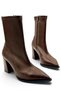 Non-Slip Sole Zipper Detailed Thick Heeled Stretch Women's Boots Light Brown 9 cm - 2