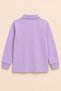 Children's Unisex Lilac Long Sleeve Polo Collar T-Shirt 100% Cotton Lakos Fabric - 4