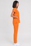 Women's V-Neck Bat Sleeve Turquoise, Mustard, Orange, Brick, Bitter Green Cotton Linda Scrubs Set - 3