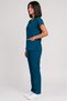 Women's V-Neck Bat Sleeve Lilac, Light Plum, Plum, Green, Petrol Green Belinda Fabric Scrubs Set - 4