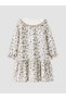 Seray New Season Pink Baby Collar Floral Girl's Dress - 5