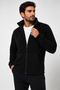 Men's Fleece Cold-Proof Full Zipper Jacket with Kangaroo Pocket, Soft Stand Collar, Casual Use, Comfortable Fit