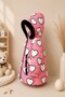 New Cute Heart Printed Furry Pocket Hooded Winter Plush Inside Inflatable Coat for Baby Girls - 2