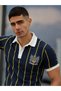 Bull Logo Polo Collar Men's T-Shirt & Jersey Yellow Navy Blue - 2