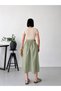 Women's Çağla Crew Neck Belted Poplin Skirted Maxi Dress Get26379 - 3