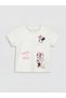 Ecru Printed Baby Girl T-Shirt