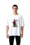 Men's Oversize T-Shirt Bandana Beard Figure Line Art Print Urban Street Style Casual Comfortable