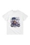 Cartoon Man Motorcycle Line Art Printed Men's T-Shirt - 2