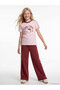 Pink Crew Neck Printed Girl's T-Shirt - 2