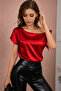 Women's one shoulder tie-up satin summer editor's choice - 3