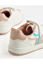 Girls White Striped Low Top Sneakers - 4