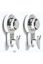 Two-piece suction cup hook, silver
