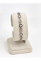 Women's Silver Color Leaf Detailed Stone Steel Bracelet - 2