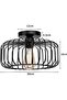 Black round metal E27 ceiling light. - 3