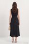 Crew Neck Belted Dress 8662A Black - 4