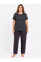 Large Size Women's Summer Short Sleeve Awesome Anthracite Pajama Set