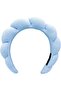 Blue Spa Headbands for Washing Face or Makeup, Sponge Bubble Skincare Headbands, Puffy Terry Cloth H