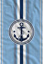 Sailor Blue Striped Anchor Emblem Classic Patterned 70X150 Beach Towel - Cotton Bath Towel - 3