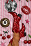 Pop Art Disco Cherry Lip Heels Patterned 70X150 Beach Towel - Digital Printed Bath Towel - 3