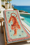 Vintage Safari Tiger Patterned 70X150 Beach Towel - Digital Printed Fade-Resistant Bath Towel - 5