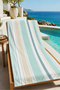 Pastel Blue Gray Vertical Stripes Minimal Patterned 70X150 Beach Towel - Digital Printed Bath Towel - 4