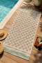 Pastel Yellow Blue Checkered Summer Modern Patterned 70X150 Beach Towel - Cotton Bath Towel - 4