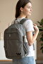 Grey-Black Multi-Compartment School Travel Laptop Backpack Combat
