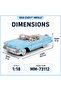 1:18 1958 Chevy Impala Blue Diecast Model Classic Car - 3