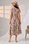 Summer Plus Size Viscose V-Neck Short Sleeve Dress 2688 - 2