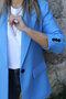 Blue Wool Effect Blazer - 3