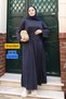 Women's Cupra Pike Fabric Comfortable Cut Hijab Dress with Mobile Scarf 1232 Navy Blue